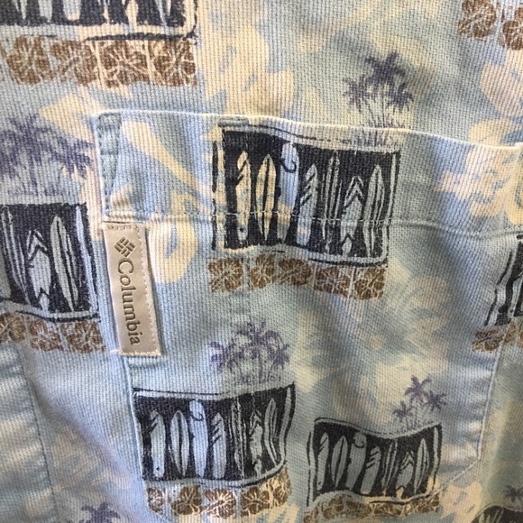 Columbia blue gray surf cotton button down Size M - Picture 2 of 9